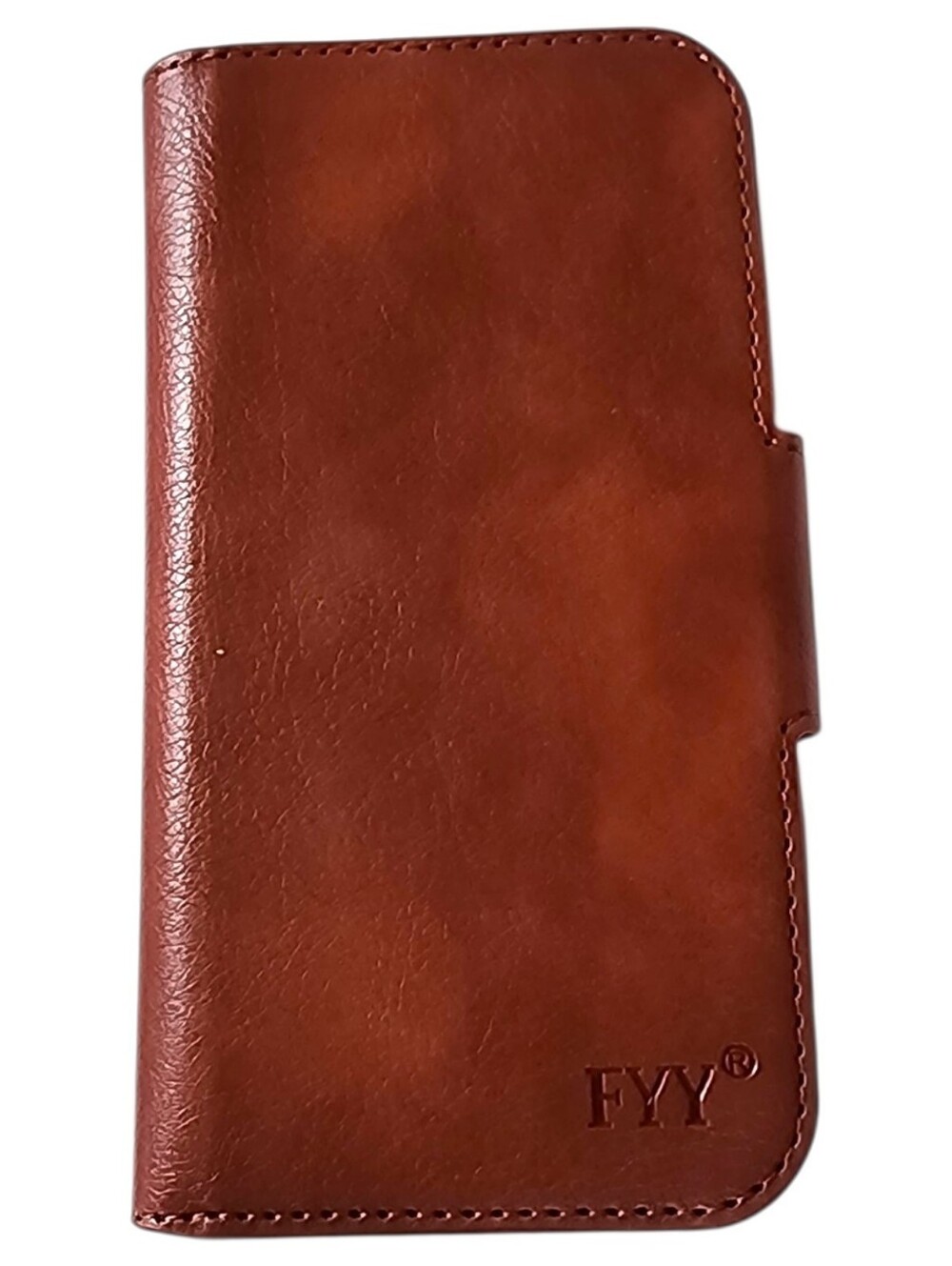 FYY Tan Leather Wallet Case For iPhone 12
